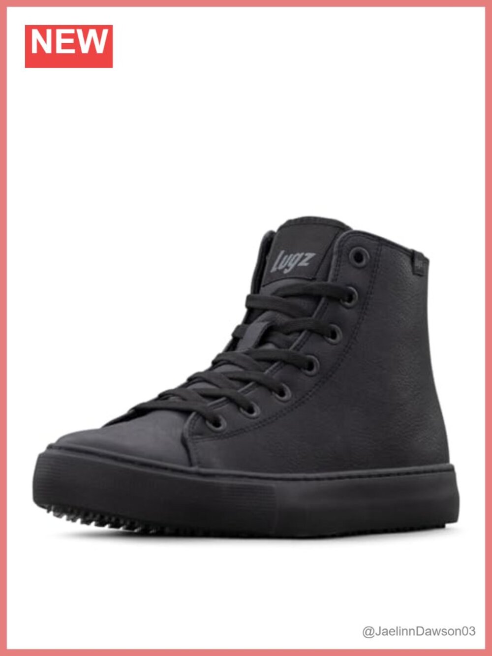 Lugz Womens Stagger Hi Slip-Resistant Leather Work Sneaker Lace-Up Comfort
